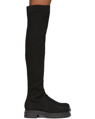 Gianvito Rossi Bouclé Over-the-knee Boots - Black