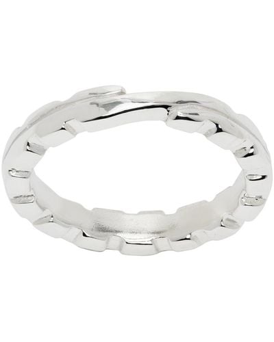 Martine Ali Stacking Groove Ring - White