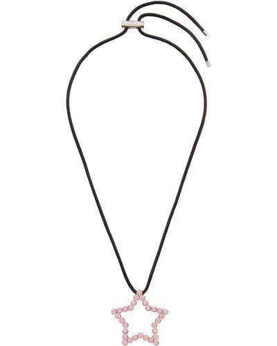 Safsafu Collier noir et rose à pendentif graphique exclusif à ssense
