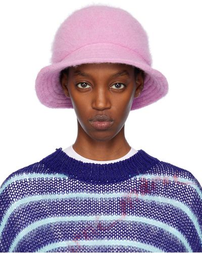 Marni Chapeau bob rose en tricot feutré exclusif à ssense - Violet