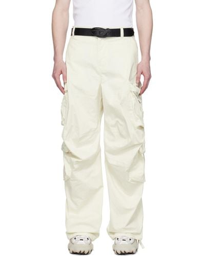DIESEL Off-white P-huges-new Cargo Trousers - Natural