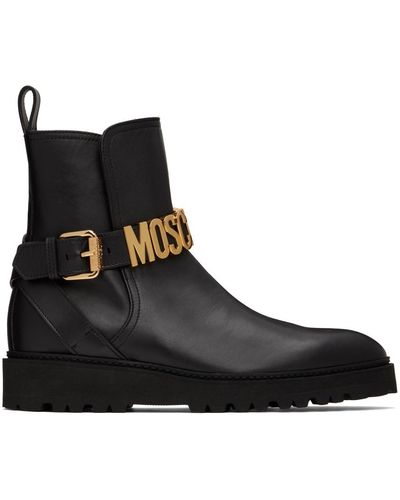 Moschino Leather Boots - Black