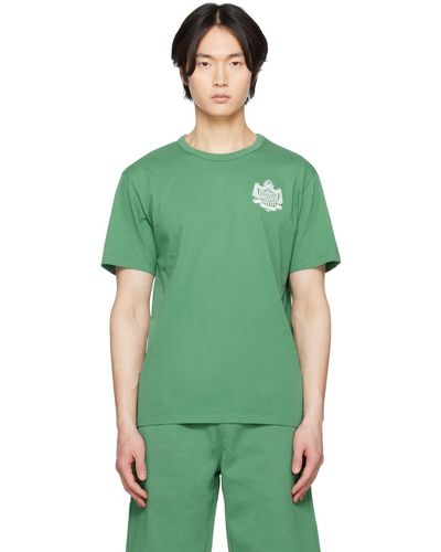 Maison Kitsuné T-shirt vert à armoiries