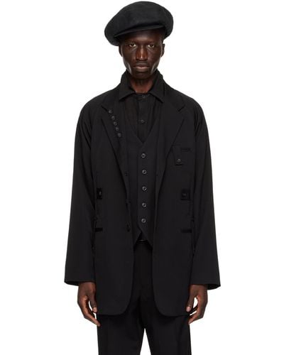 Yohji Yamamoto Veston noir à cinq poches - pour homme
