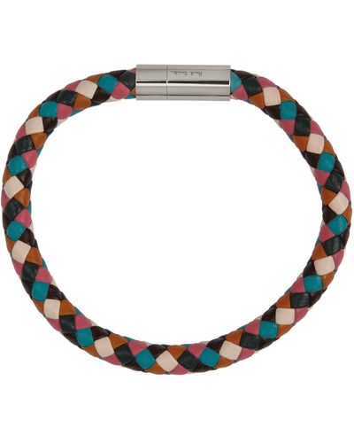 Paul Smith Multicolor Braided Leather Bracelet