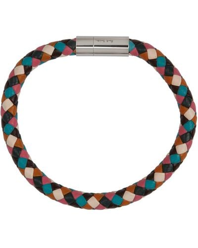 Paul Smith Multicolour Braided Leather Bracelet