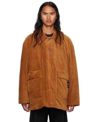 WOOYOUNGMI Orange Spread Collar Down Jacket - Brown