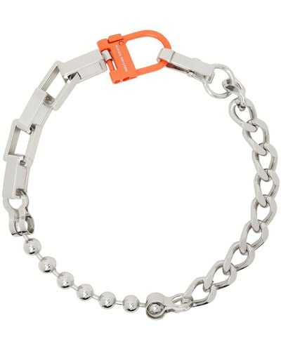Heron Preston Silver Square Multichain Necklace - Metallic