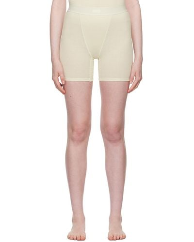 Skims Off- Cotton Rib Boy Shorts - Natural