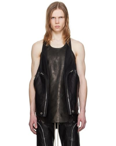 Rick Owens Bauhaus Leather Vest - Black