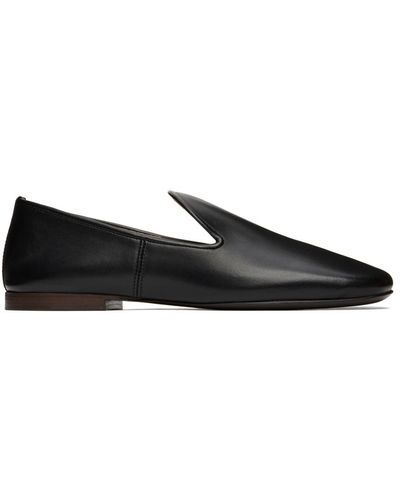 Lemaire Black Lambskin Soft Loafers