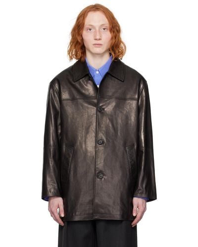 DUNST Half Leather Jacket - Black