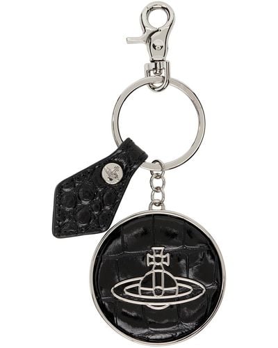 Vivienne Westwood Black Thin Line Orb Keychain