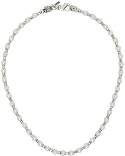 Emanuele Bicocchi Pearl Spacers Necklace - Metallic