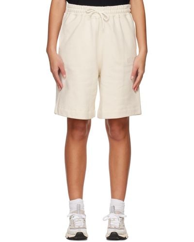 Ganni Off-white Software Drawstring Shorts - Natural