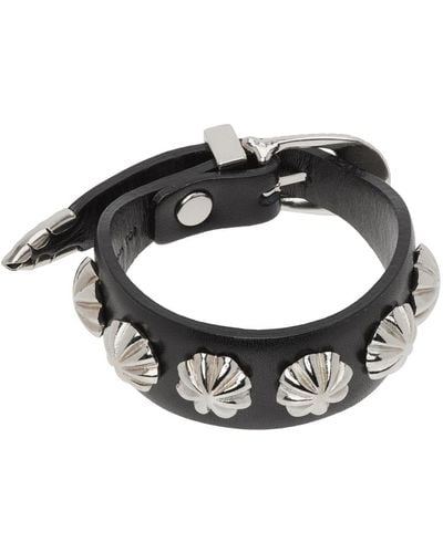 Toga Concho Leather Bracelet - Black