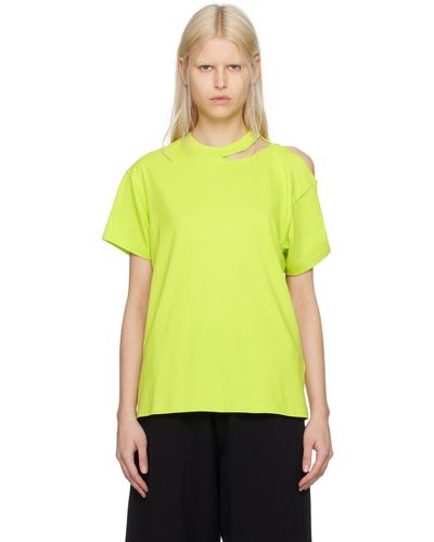 MM6 by Maison Martin Margiela Green Safety Pin T-shirt - Yellow