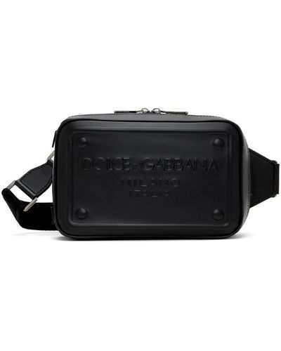 Dolce & Gabbana Sac-ceinture noir à logo en relief