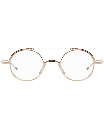 Thom Browne Gold Tb-910 Glasses - Metallic