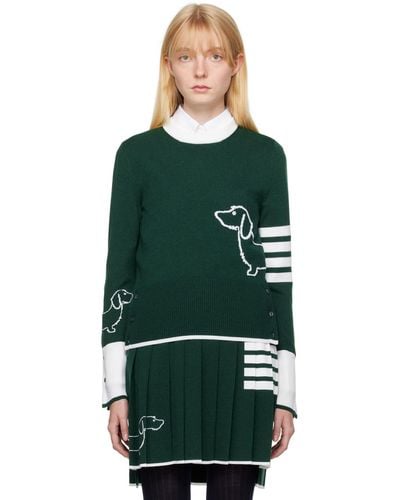 Thom Browne Green Hector 4-bar Sweater