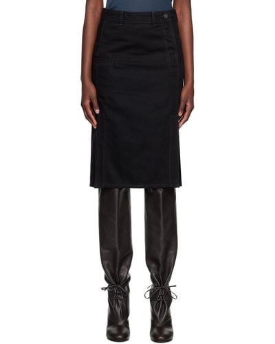 Lemaire Black Straight Denim Miniskirt