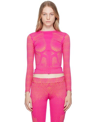 Sinead Gorey Laser-cut Long Sleeve T-shirt - Pink