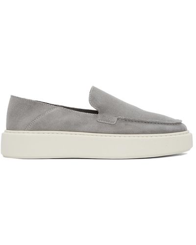HUGO Grey Leather Quiver Loafers
