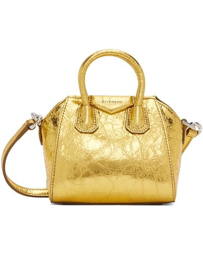 Givenchy Gold Micro Antigona Bag - Metallic