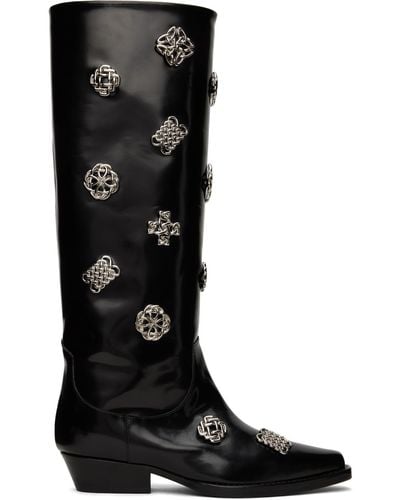 Toga Ssense Exclusive Embellished Boots - Black