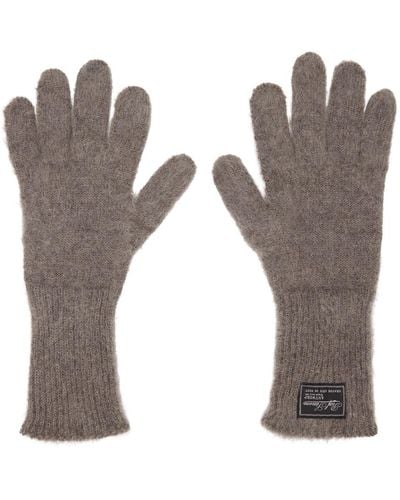 Raf Simons Taupe Mohair Gloves - Gray