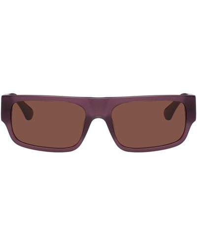 Dries Van Noten Purple Linda Farrow Edition 189 C4 Sunglasses - Black