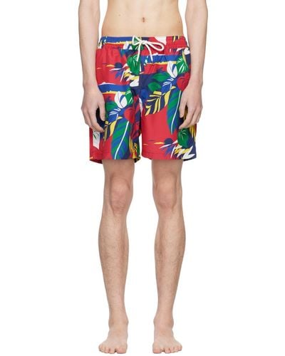 Polo Ralph Lauren Multicolour Printed Swim Shorts - Red