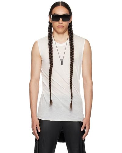 Rick Owens ホワイト Basic スリーブレスtシャツ