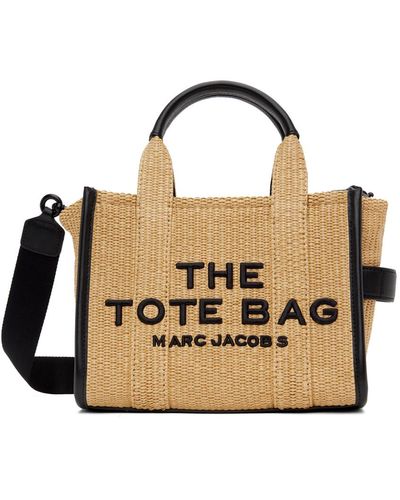 Marc Jacobs Petit cabas 'the tote bag' en raphia tissé - Métallisé