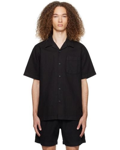 Maharishi Open Spread Collar Shirt - Black