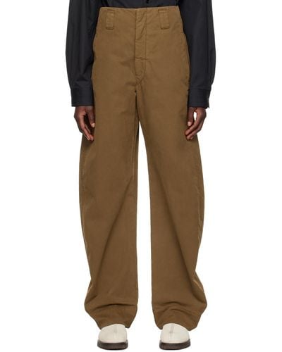 Lemaire Pantalon incurvé brun - Multicolore