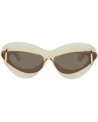 Loewe Off-white & Gold Double Frame Sunglasses - Black