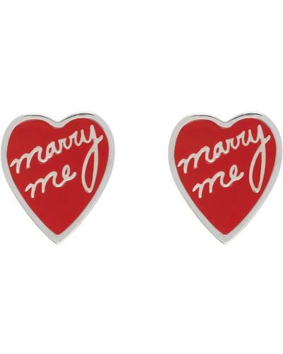 Chopova Lowena Ssense Exclusive 'marry Me' Earrings - Red