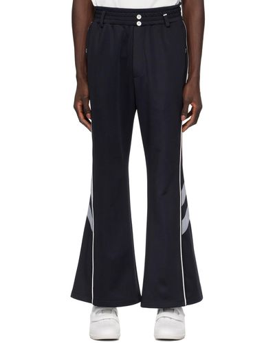 C2H4 Double Waist Linear Track Trousers - Black