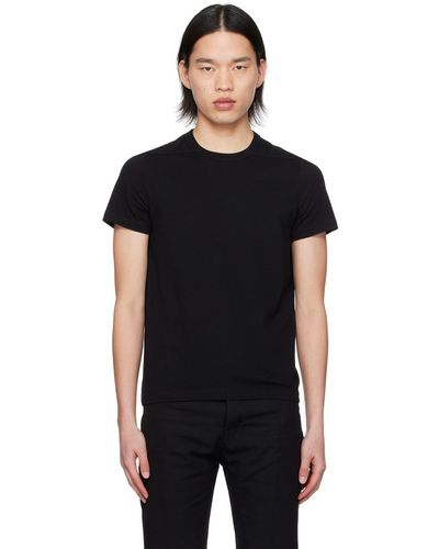 Rick Owens T-shirt écourté noir à couture horizontale aux épaules