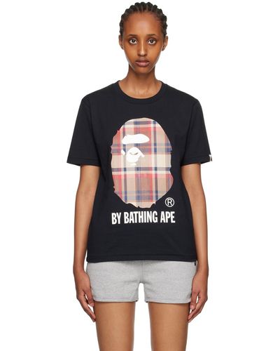 BAPE Check Shark Tee White/Purple