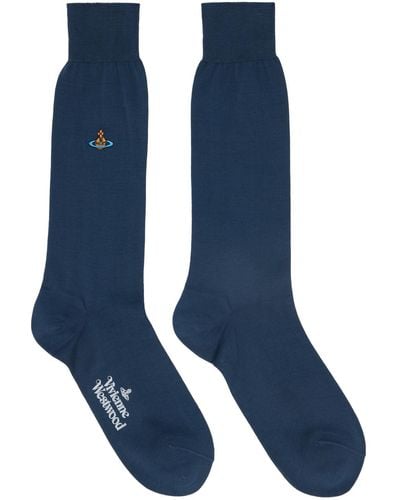 Vivienne Westwood Uni Color Plain Socks - Blue
