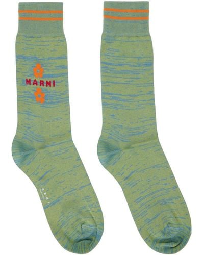 Marni Green & Blue Marled Socks