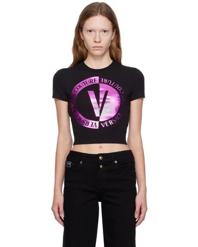 Versace Jeans Couture ロゴプリント Tシャツ - ブラック
