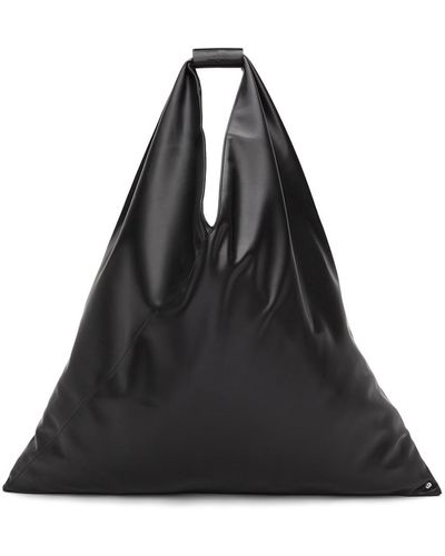 MM6 by Maison Martin Margiela Ssense Exclusive Xxl Faux-leather Triangle Tote - Black