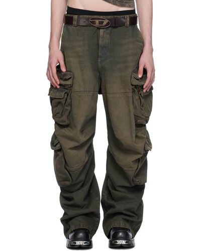 DIESEL Pantalon cargo brun en denim - capsule brune exclusive à SSENSE - Multicolore