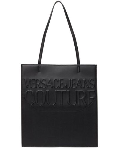 Versace Jeans Couture Cabas noir à logo gaufré