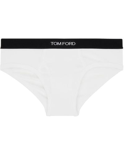 Tom Ford Slip blanc à coupe classique - Noir