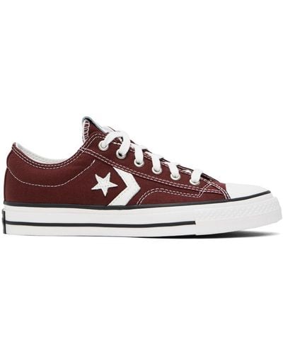 Converse Burgundy Star Player 76 Low Top Trainers - Black