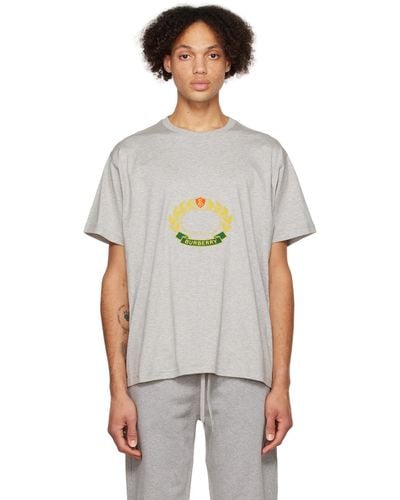 Burberry T-shirt gris à emblème feuille de chêne - Multicolore